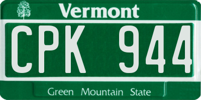 VT license plate CPK944