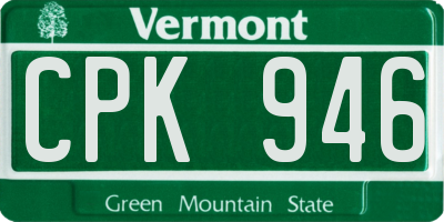 VT license plate CPK946