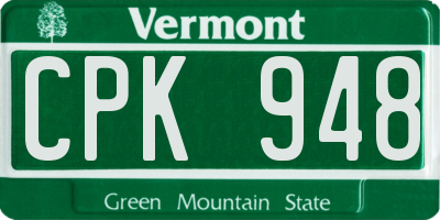 VT license plate CPK948