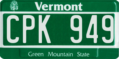 VT license plate CPK949