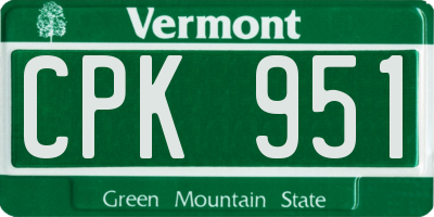 VT license plate CPK951