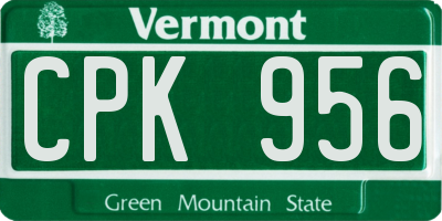 VT license plate CPK956