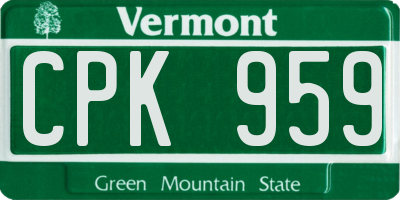 VT license plate CPK959