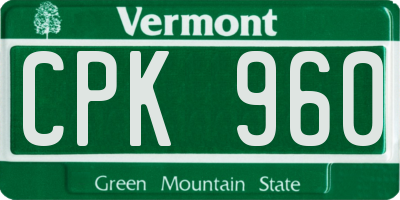 VT license plate CPK960