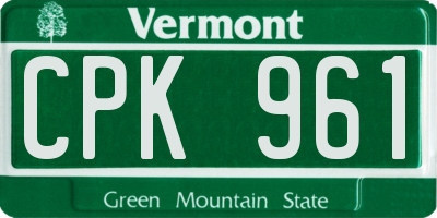 VT license plate CPK961