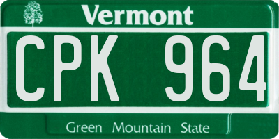 VT license plate CPK964