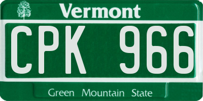 VT license plate CPK966