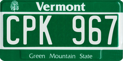 VT license plate CPK967