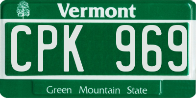 VT license plate CPK969