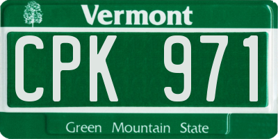 VT license plate CPK971