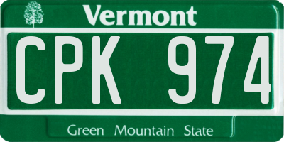 VT license plate CPK974