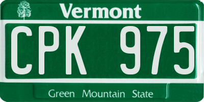 VT license plate CPK975