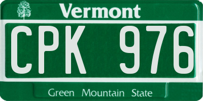 VT license plate CPK976