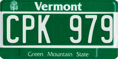 VT license plate CPK979