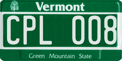 VT license plate CPL008