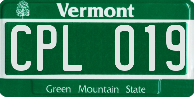 VT license plate CPL019