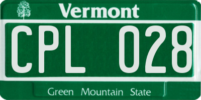 VT license plate CPL028