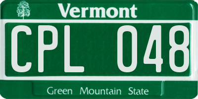 VT license plate CPL048