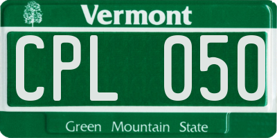 VT license plate CPL050
