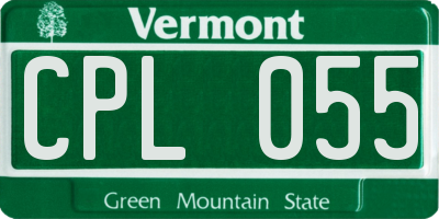 VT license plate CPL055