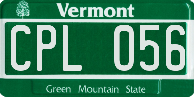 VT license plate CPL056