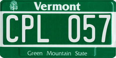 VT license plate CPL057