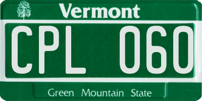 VT license plate CPL060