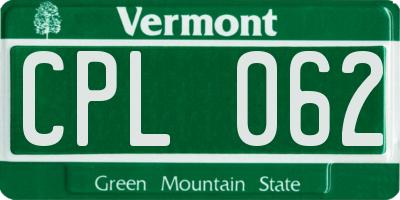 VT license plate CPL062