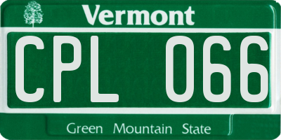 VT license plate CPL066