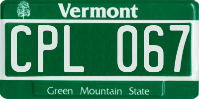 VT license plate CPL067