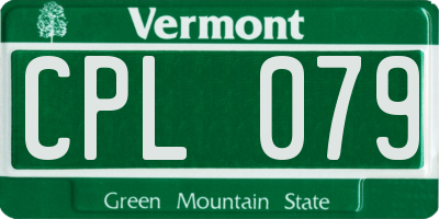 VT license plate CPL079