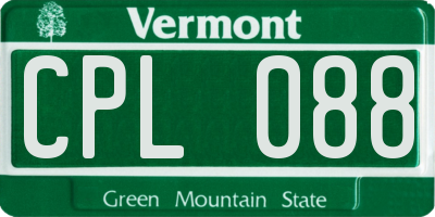 VT license plate CPL088
