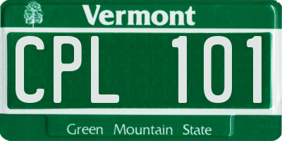 VT license plate CPL101