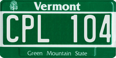 VT license plate CPL104