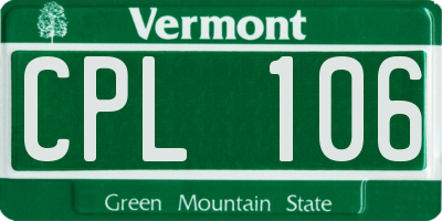 VT license plate CPL106