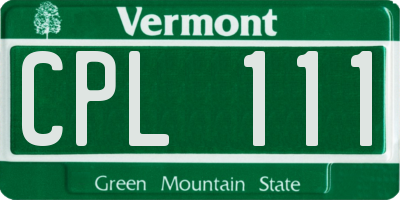 VT license plate CPL111