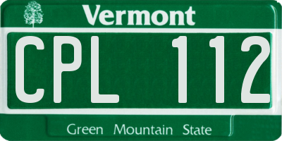 VT license plate CPL112