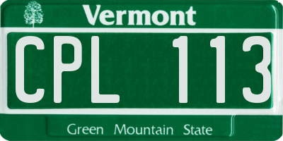 VT license plate CPL113