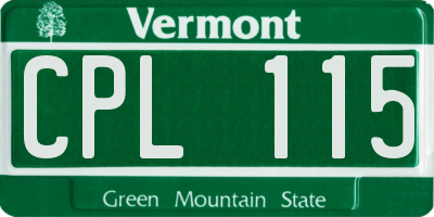 VT license plate CPL115