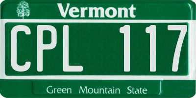 VT license plate CPL117
