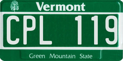 VT license plate CPL119