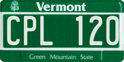 VT license plate CPL120