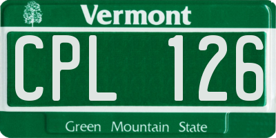 VT license plate CPL126