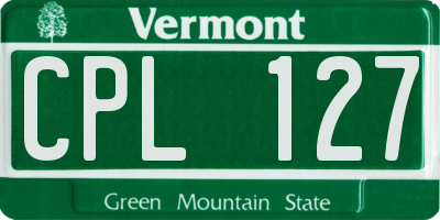 VT license plate CPL127