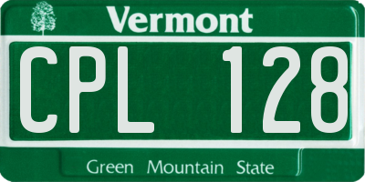 VT license plate CPL128