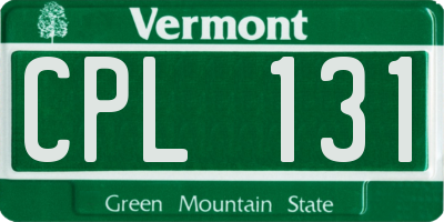 VT license plate CPL131