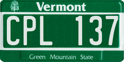 VT license plate CPL137