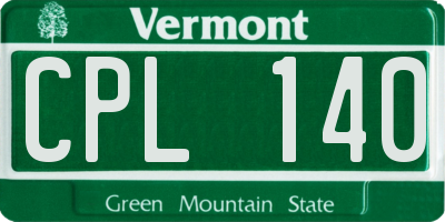 VT license plate CPL140