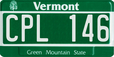 VT license plate CPL146
