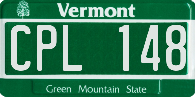 VT license plate CPL148